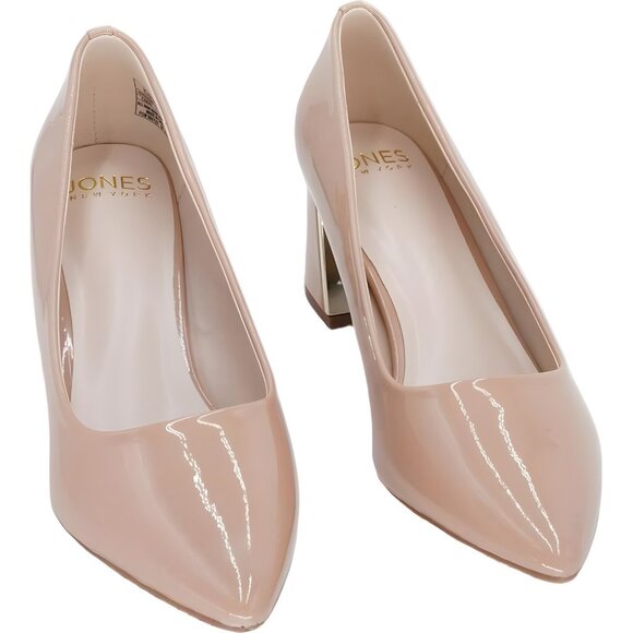 Jones New York Canal Pump Nude Patent Pointed Toe Heels Women's US 10M - Picture 1 of 6